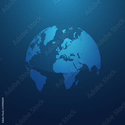 Blue Abstract Earth Globe Concept Icon