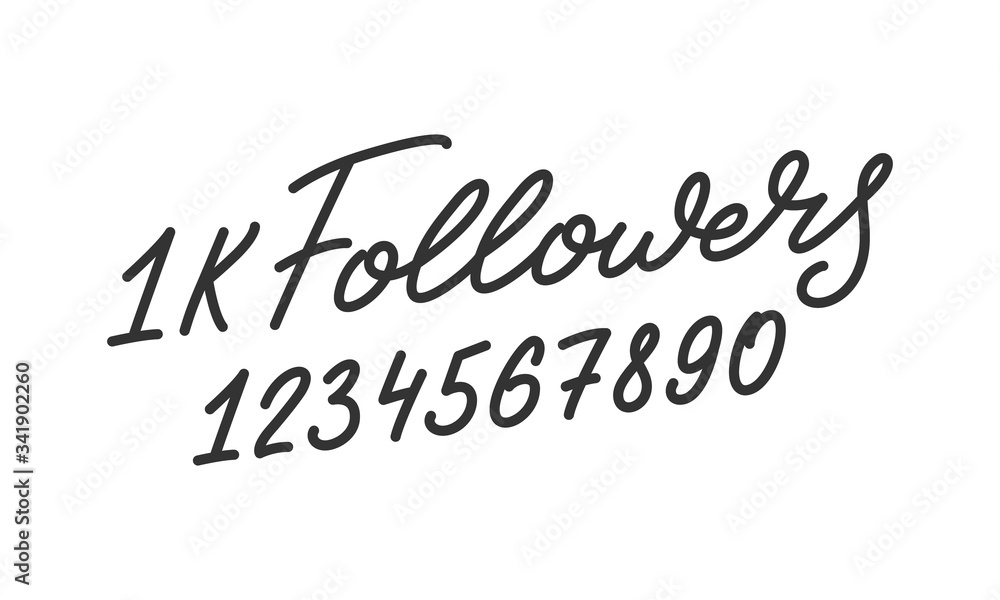 Followers. Template for social media. Followers lettering calligraphy
