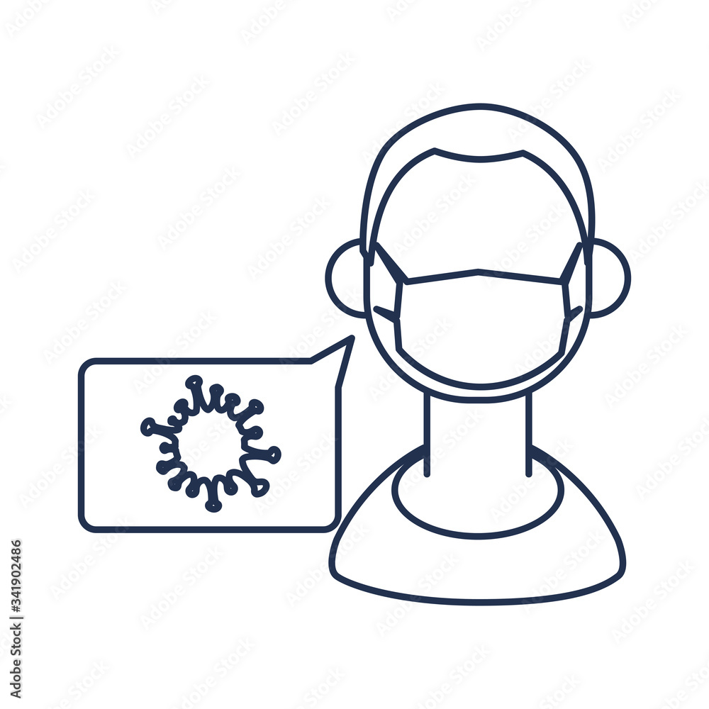 man doctor with speech bubble, medical staff , line style icon man doctor with speech bubble, medical staff , line style icon