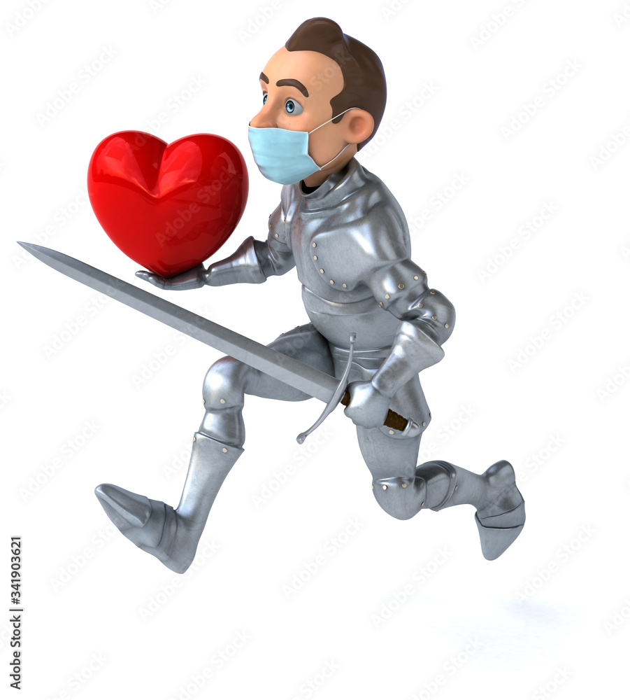 3D illustration of a cartoon character with a mask 3D illustration of a cartoon character with a mask