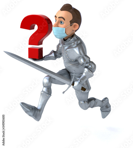3D illustration of a cartoon character with a mask