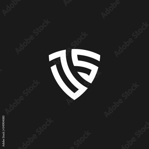JS monogram logo with shield shape