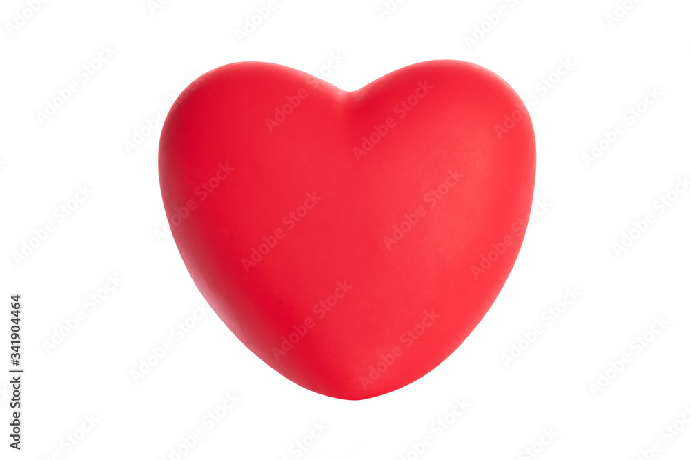 Studio shot of perfect puffy and shiny red heart isolated on a white background - ideal for your medical or valentine project.