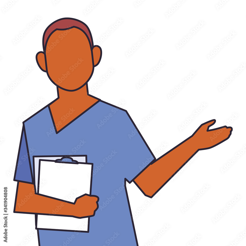 man doctor standing, medical staff, line and fill style icon man doctor standing, medical staff, line and fill style icon