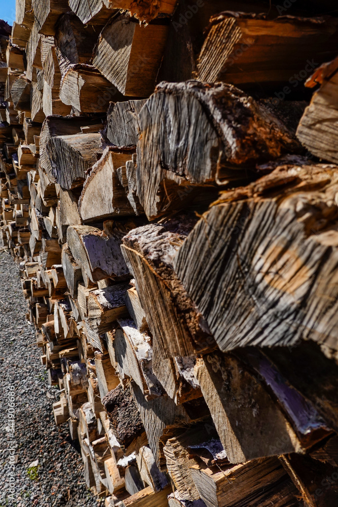 Stockholm, Sweden A pile of stacked firewood. Stockholm, Sweden A pile of stacked firewood.