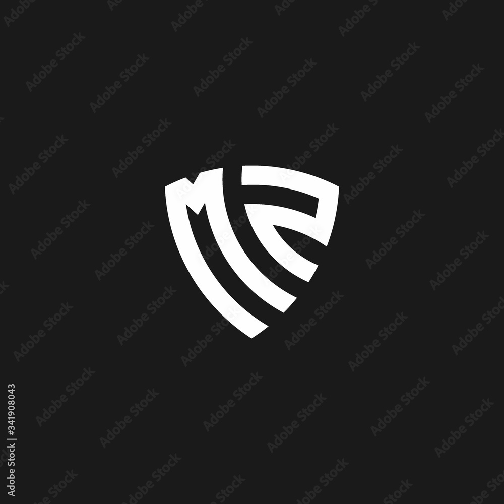 MZ monogram logo with shield shape MZ monogram logo with shield shape