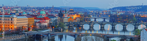 Bridges over the Vltava River, Prague by night