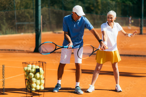 Tennis Training for Senior People © Microgen