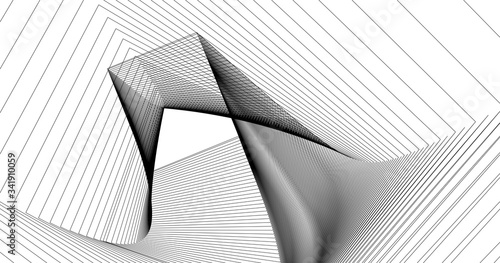 Abstract background with geometric linear shape. Vector illustration in sketch style