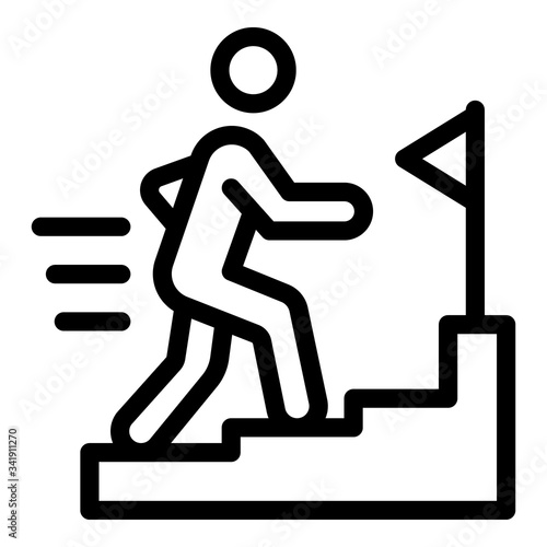 Recruiter stairs work icon. Outline recruiter stairs work vector icon for web design isolated on white background