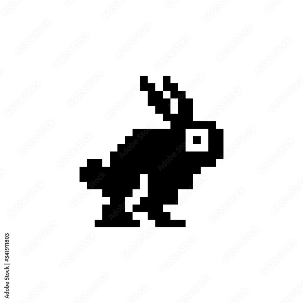 Rabbit. Pixel icon. Animal vector illustration Rabbit. Pixel icon. Animal vector illustration