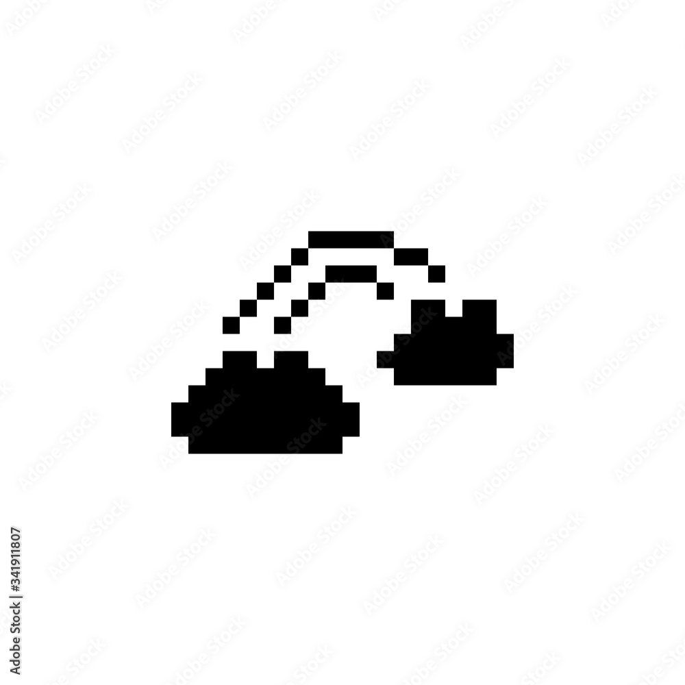 Rainbow. Pixel icon. Weather vector illustration Rainbow. Pixel icon. Weather vector illustration