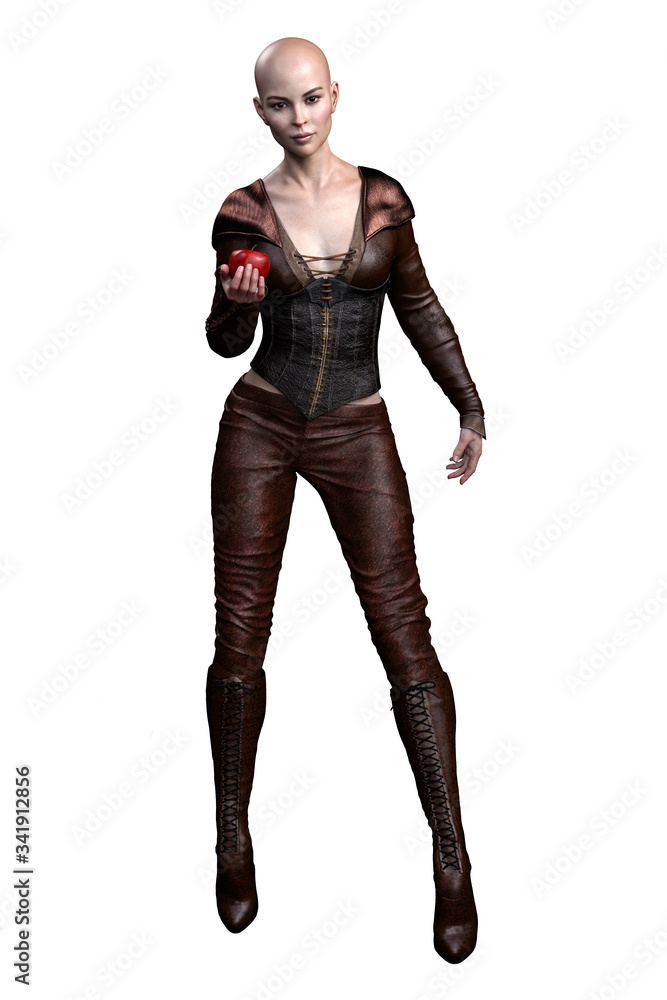 Medieval Fantasy Warrior Woman on isolated white background, 3D illustration, 3D Rendering Medieval Fantasy Warrior Woman on isolated white background, 3D illustration, 3D Rendering