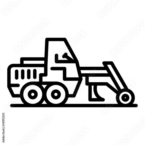 Grader machine icon. Outline grader machine vector icon for web design isolated on white background