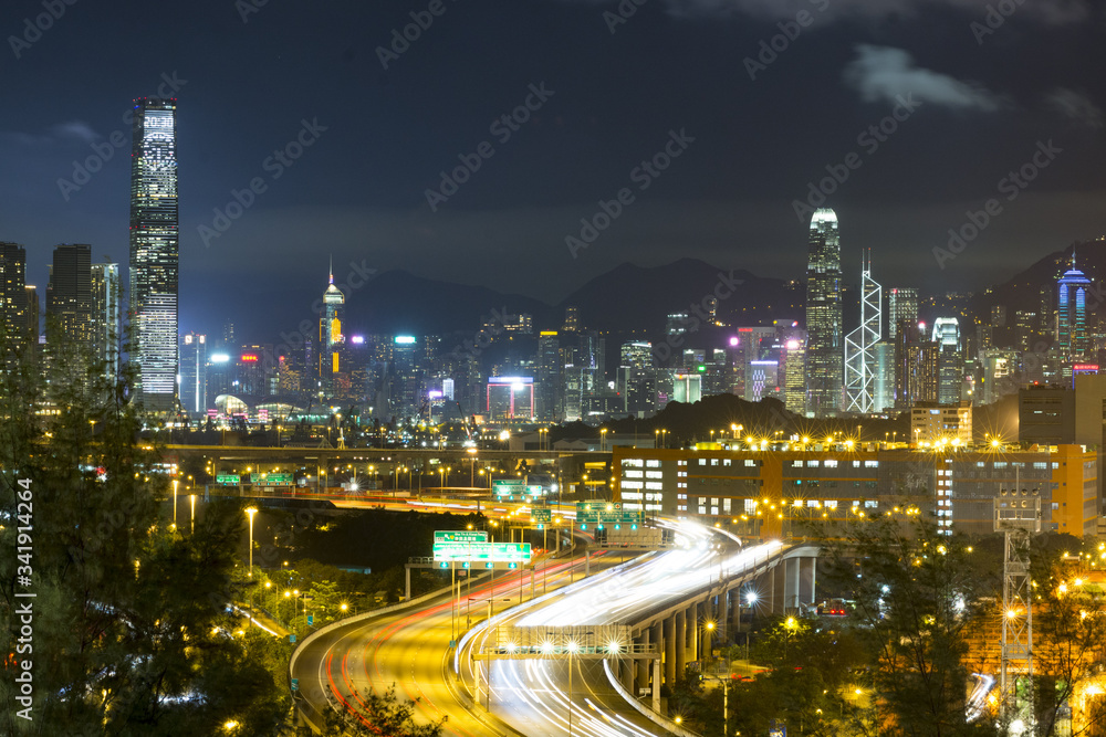 Fototapeta premium hong kong city at night