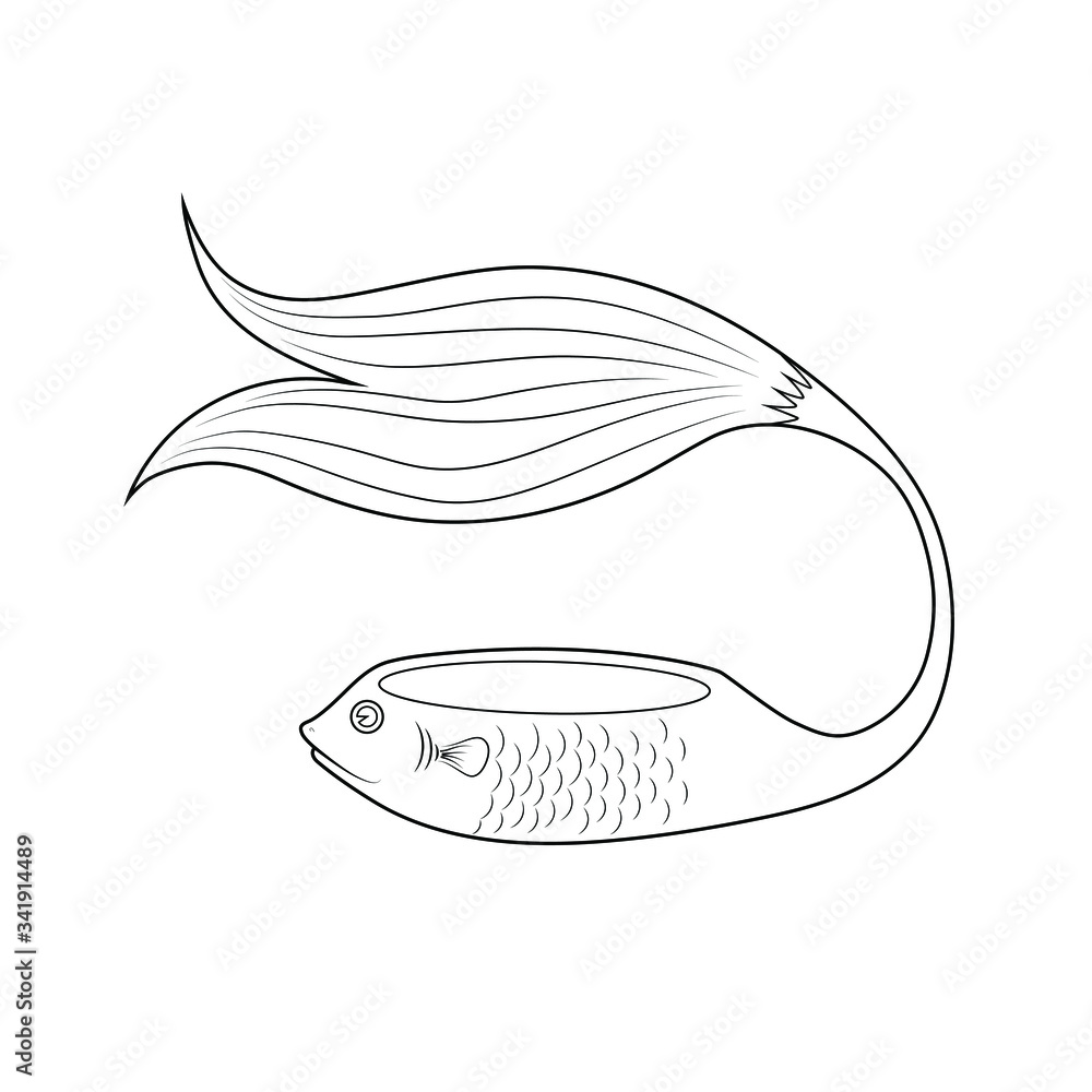 Vector illustration of fish drawing with line-art on white background Vector illustration of fish drawing with line-art on white background