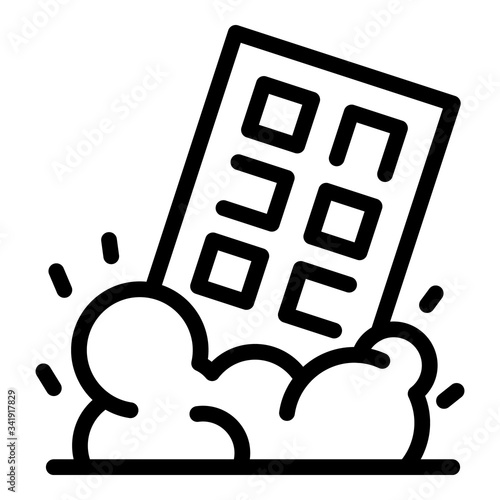 Demolition house icon. Outline demolition house vector icon for web design isolated on white background