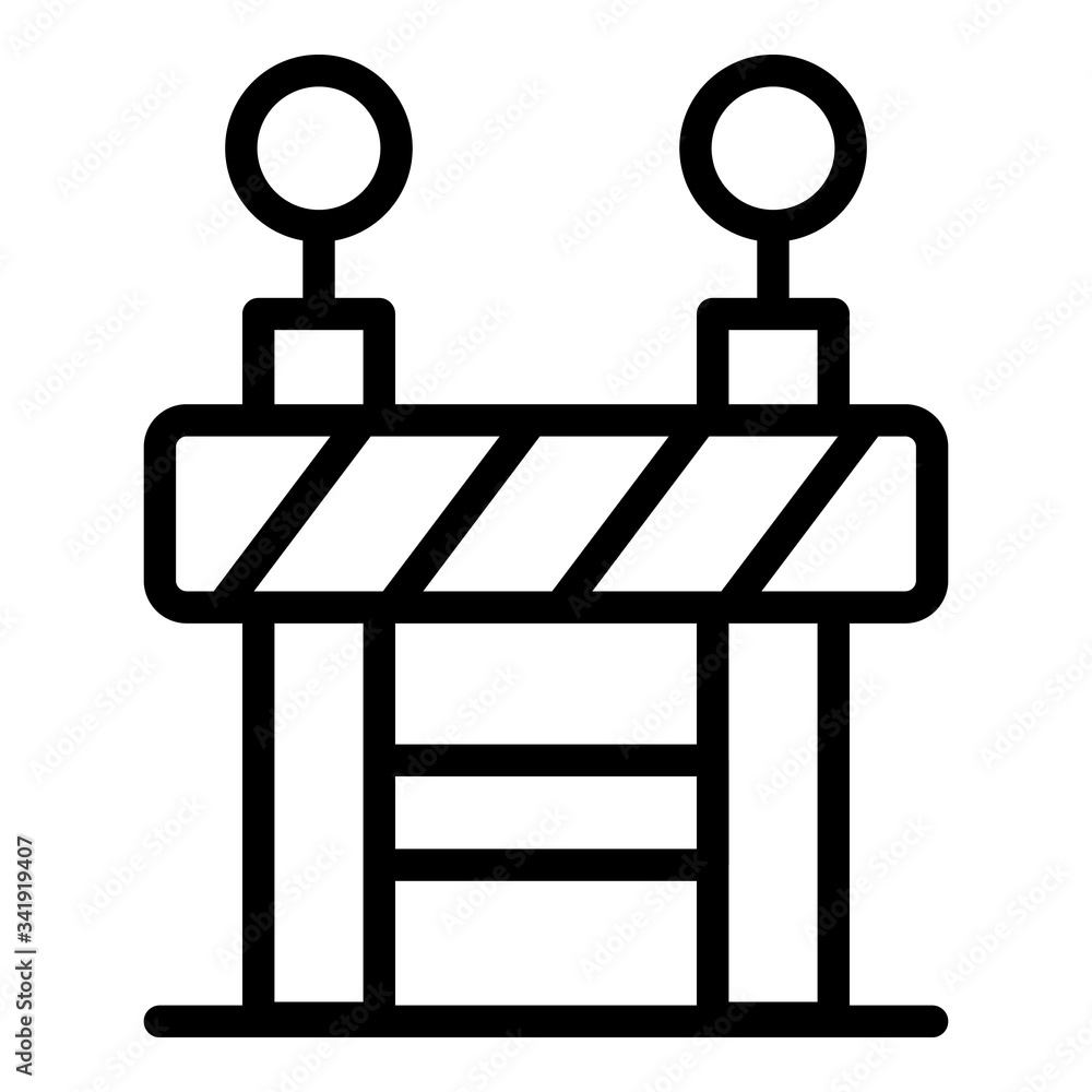 Fototapeta premium Road barrier icon. Outline road barrier vector icon for web design isolated on white background