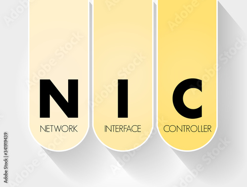 NIC - Network Interface Controller acronym, technology concept background