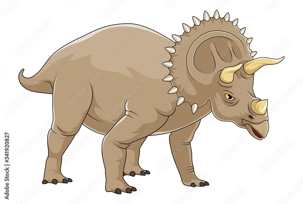 Cartoon triceratops dinosaurs illustration with simple gradients Cartoon triceratops dinosaurs illustration with simple gradients