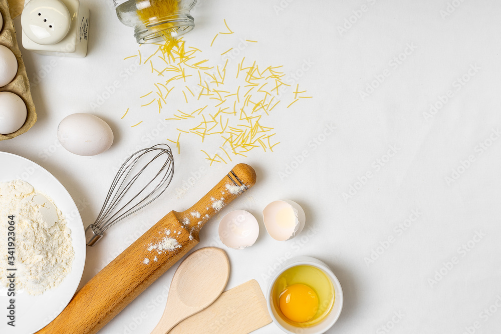 cooking pancake on white background top view ingredients for making. Healthy Natural Nutrition Concept. cooking pancake on white background top view ingredients for making. Healthy Natural Nutrition Concept.
