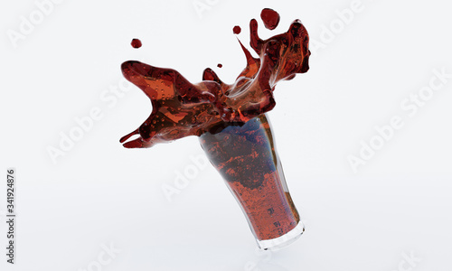 Splash from ice cubes in a ...