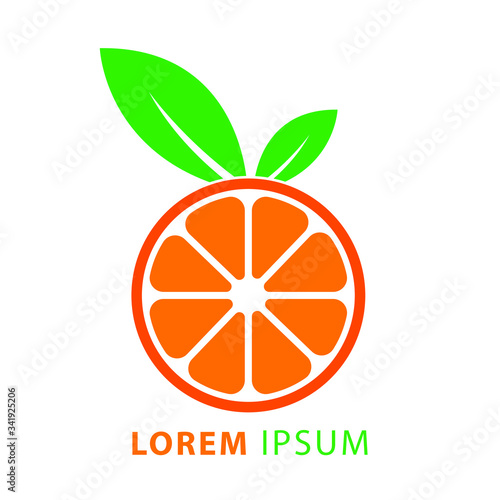 Orange logo template vector fruit icon design. slice orange fruit