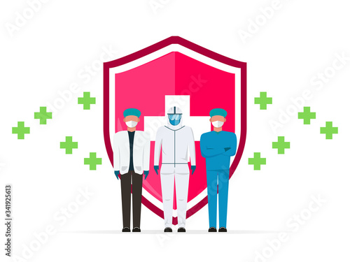 Vector icon of the immune system. immune system. Protection of health bacterial viruses. Prevention of human germs medically.