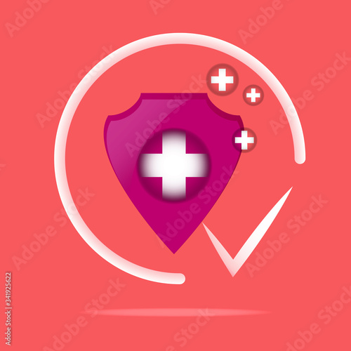Vector icon of the immune system. immune system. Protection of health bacterial viruses. Prevention of human germs medically.