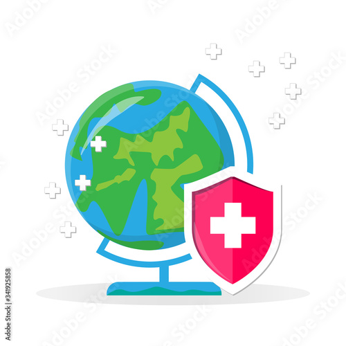 Vector icon of the immune system. immune system. Protection of health bacterial viruses. Prevention of human germs medically.