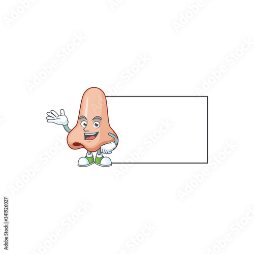 An image of nose with board mascot design style