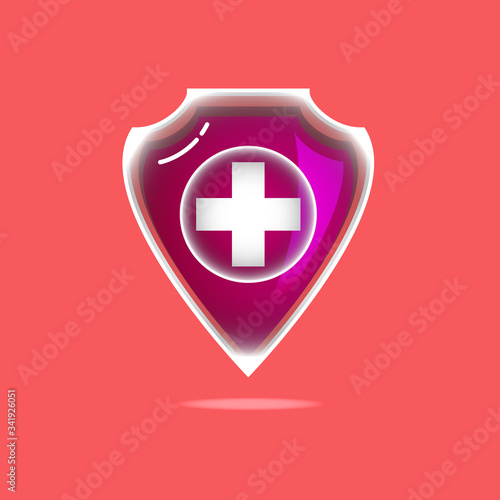 Vector icon of the immune system. immune system. Protection of health bacterial viruses. Prevention of human germs medically.