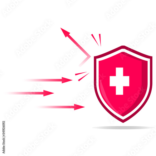 Vector icon of the immune system. immune system. Protection of health bacterial viruses. Prevention of human germs medically.