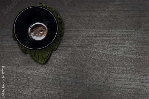 cup of tea on dark wooden table