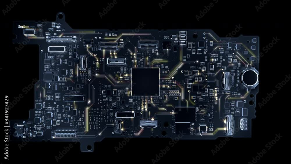 Circuit Board Visual Effects A Angle 02 Stock Video | Adobe Stock