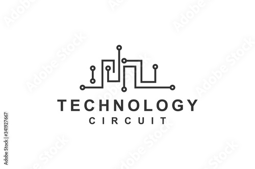 Circuit modern motherboard logo design technology 
