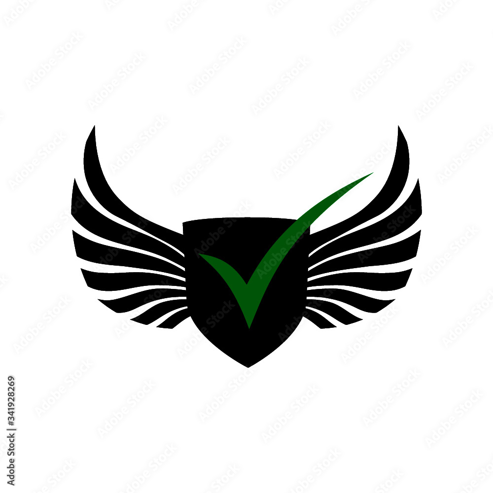 Naklejka premium Shield with check mark icon isolated on white background