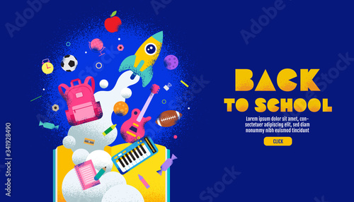back to school sale banner, poster, design layout colorful, vector illustration.
