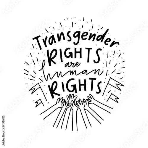 Transgender phrase vector hand drawn illustration lettering