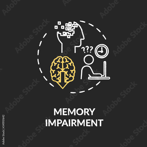 Memory impairment chalk RGB color concept icon