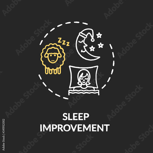 Sleep improvement chalk RGB color concept icon