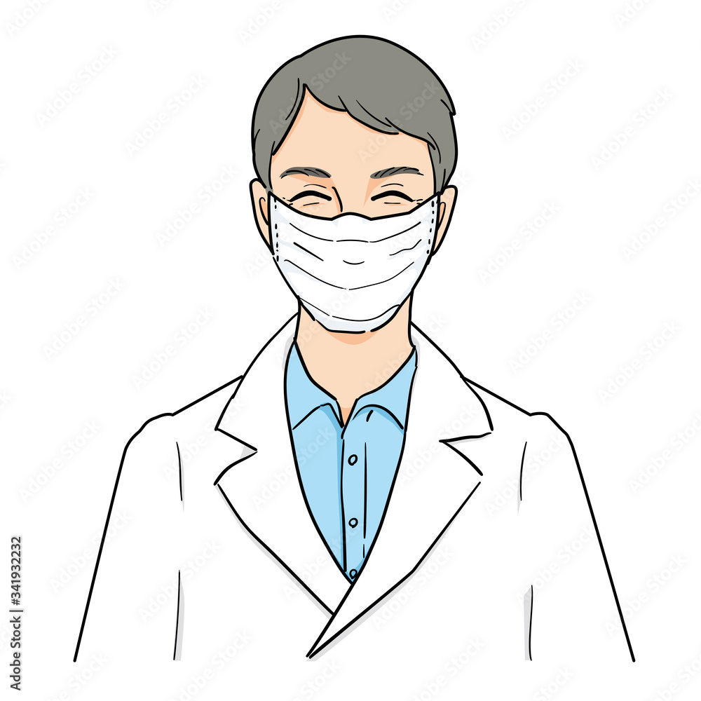 マスク姿の日本人医師
