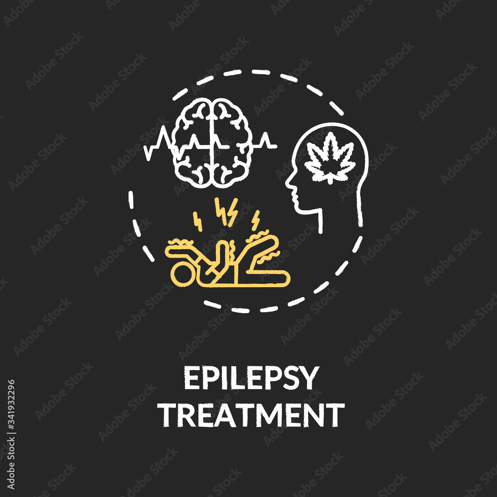 Epilepsy treatment chalk RGB color concept icon Epilepsy treatment chalk RGB color concept icon
