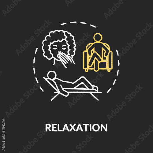 Relaxation chalk RGB color concept icon
