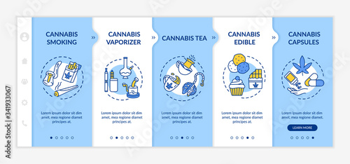 Cannabis forms onboarding vector template