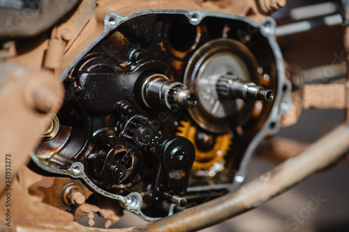 engine gears wheels, closeup view © Tanaban