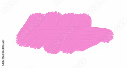 pink brush stroke isolated on white background. pink abstract stroke. Colorful watercolor brush stroke  pink banner  vector.