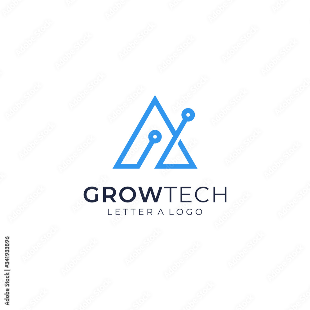 logo design modern with combinations symbols grow and technology logo design modern with combinations symbols grow and technology