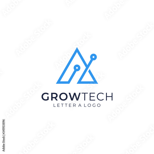 logo design modern with combinations symbols grow and technology