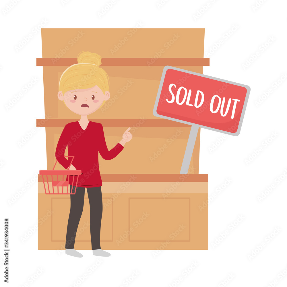 Woman shopping with basket and shelf vector design Woman shopping with basket and shelf vector design